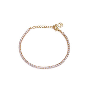 Pulsera estilo riviere circonitas plata oro - 9110P100-30