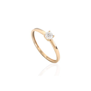 Anillo solitario oro amarillo circonita -