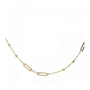 Collar oro intercalado eslabones cadena -