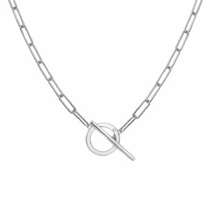 Collar Link plata diamante natural -